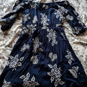 Off-the-shoulder Mini Floral Print Dress